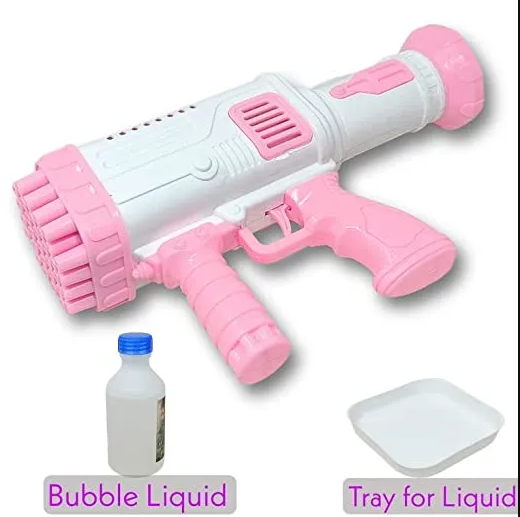 Bubble Gan 25 Holes Automatic Bubble Gun Toy Machine Gun Bubble Blower for Kids
