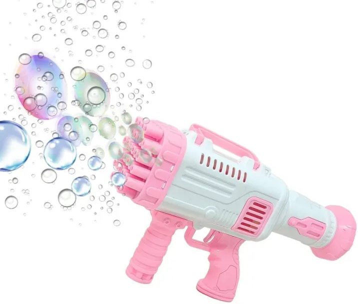 Bubble Gan 25 Holes Automatic Bubble Gun Toy Machine Gun Bubble Blower for Kids