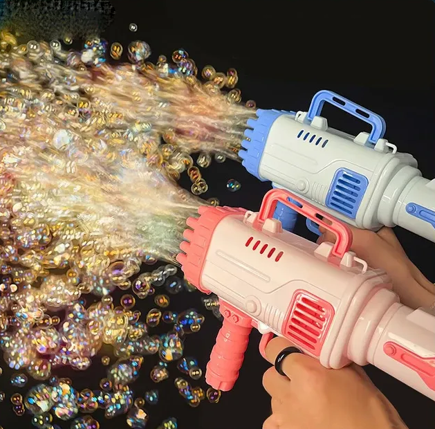 Bubble Gan 25 Holes Automatic Bubble Gun Toy Machine Gun Bubble Blower for Kids