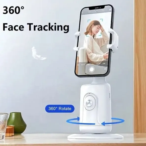 360 Degree Rotation AI Auto Face Object Tracking Mobile Stand Cell Phone Holder