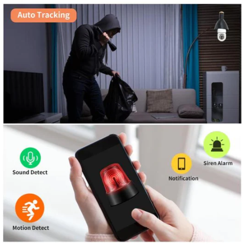 V380 PRO E27 360 Degree LED Light 1080P Wireless Panoramic Home Security WiFi Camera
