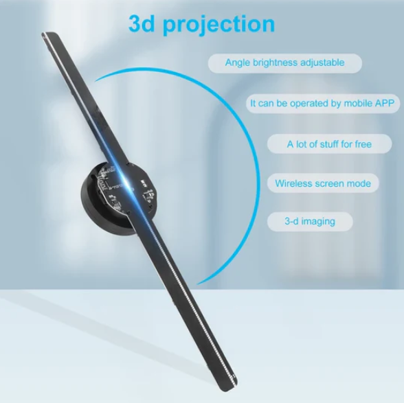 3D Holographic Projector Display Fan LED Hologram Player Lamp