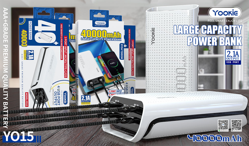 YOOKIE Power Bank 40000mah Fast Charging 4 USB Port