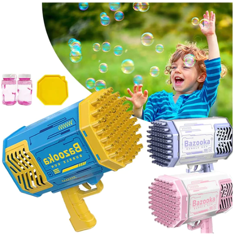 Bubble Gun 69 Holes With Light Rechargeable