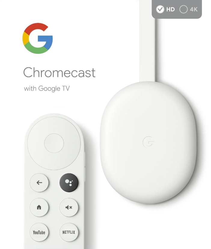 Chromecast With Google TV 4K/HD RESOLUTION With Voice Remote Control