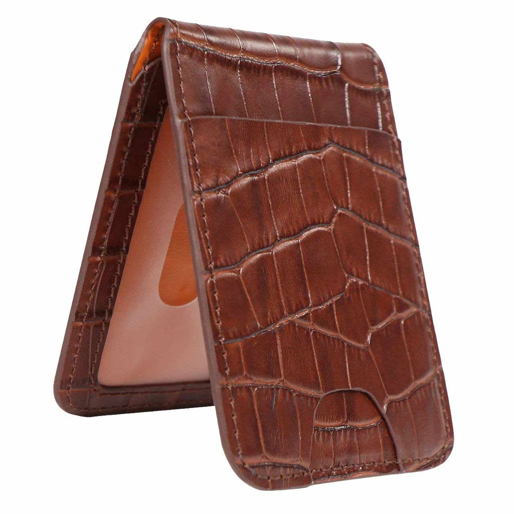 Leather MagWallet Holder Green Lion