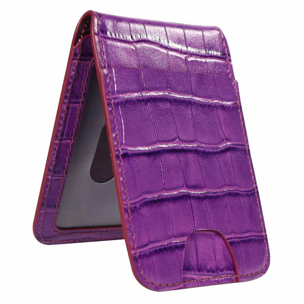 Leather MagWallet Holder Green Lion