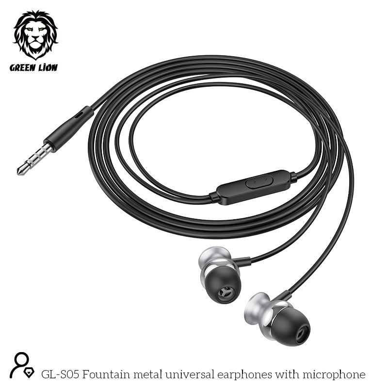 Earphones Green Lion Metal