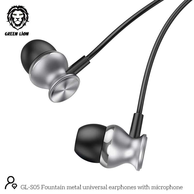 Earphones Green Lion Metal