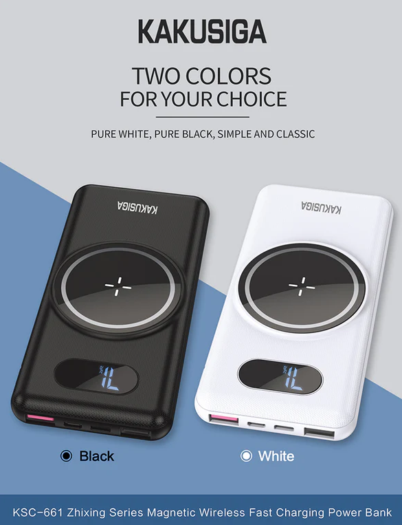 Power Bank + Magnetic Wireless KAKUSIGA 10,000mAh KSC- 661