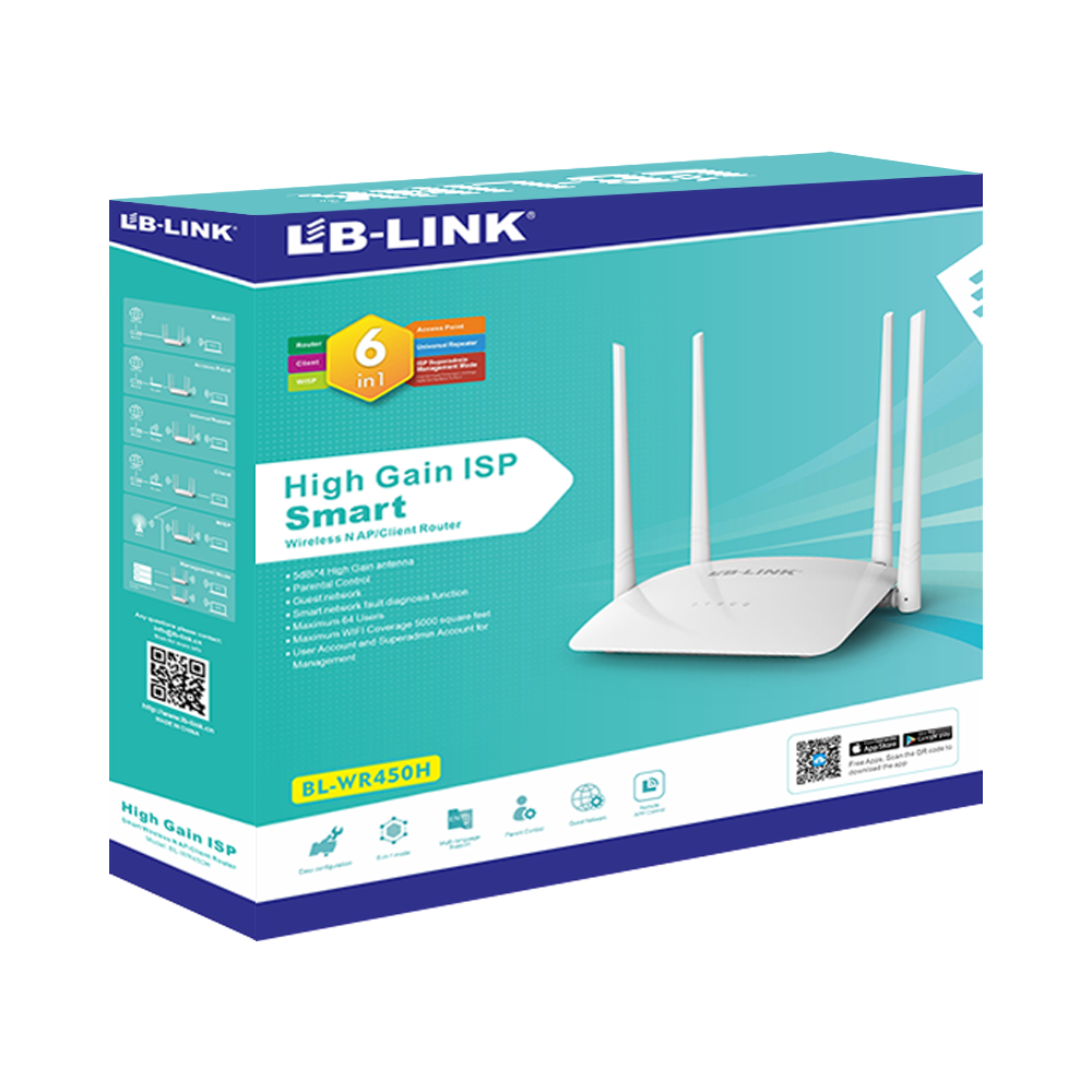 LB-Link High Gain Smart Wireless N AP/Client Router BL-WR450H