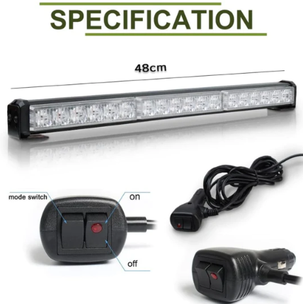 Car Police Led Bar Light Blue,Red Wireless Traffic Advisor Emergency Lights Bar