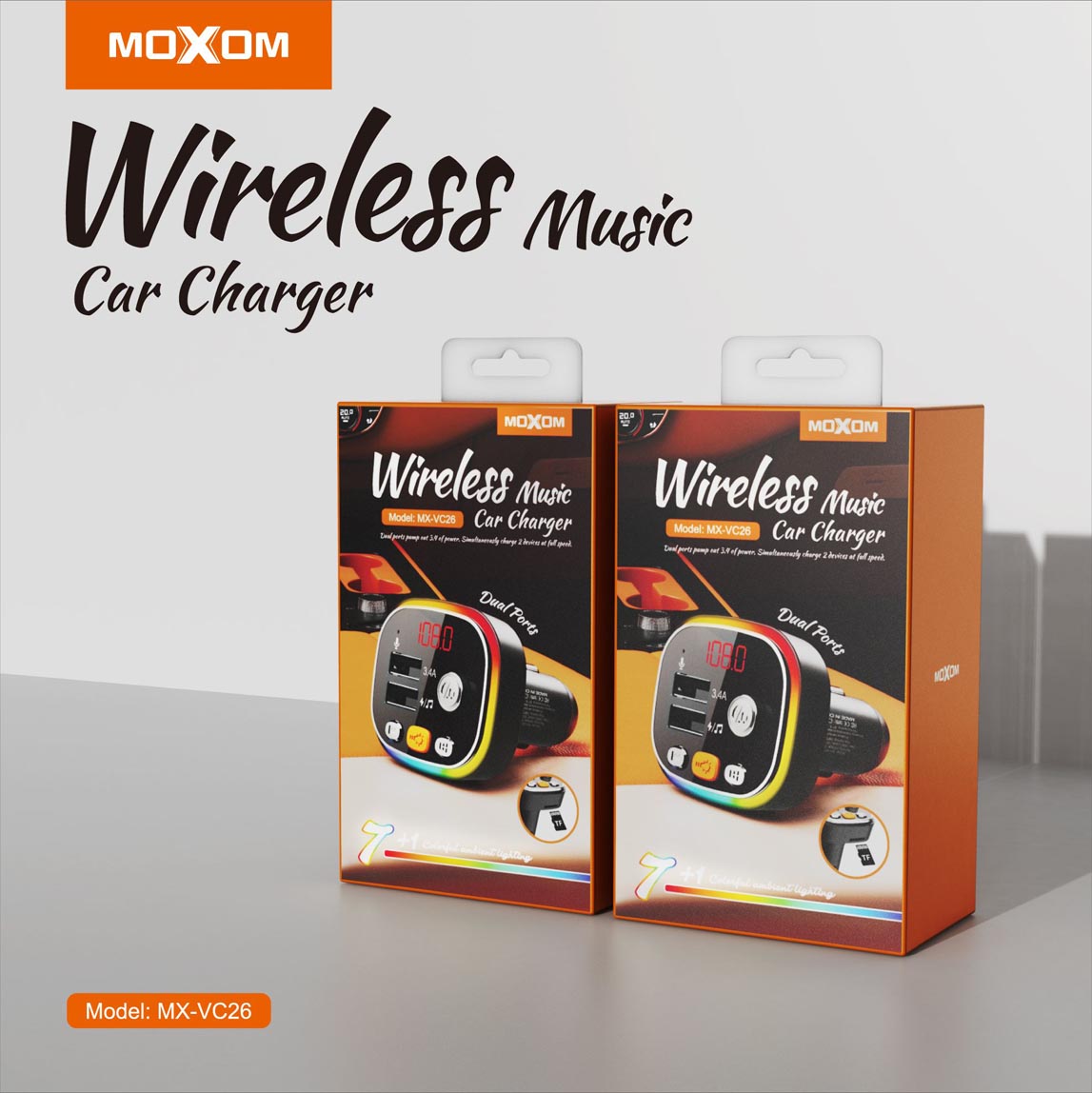 Wireless Music Car Charger MOXOM mx-VC25/VC-26