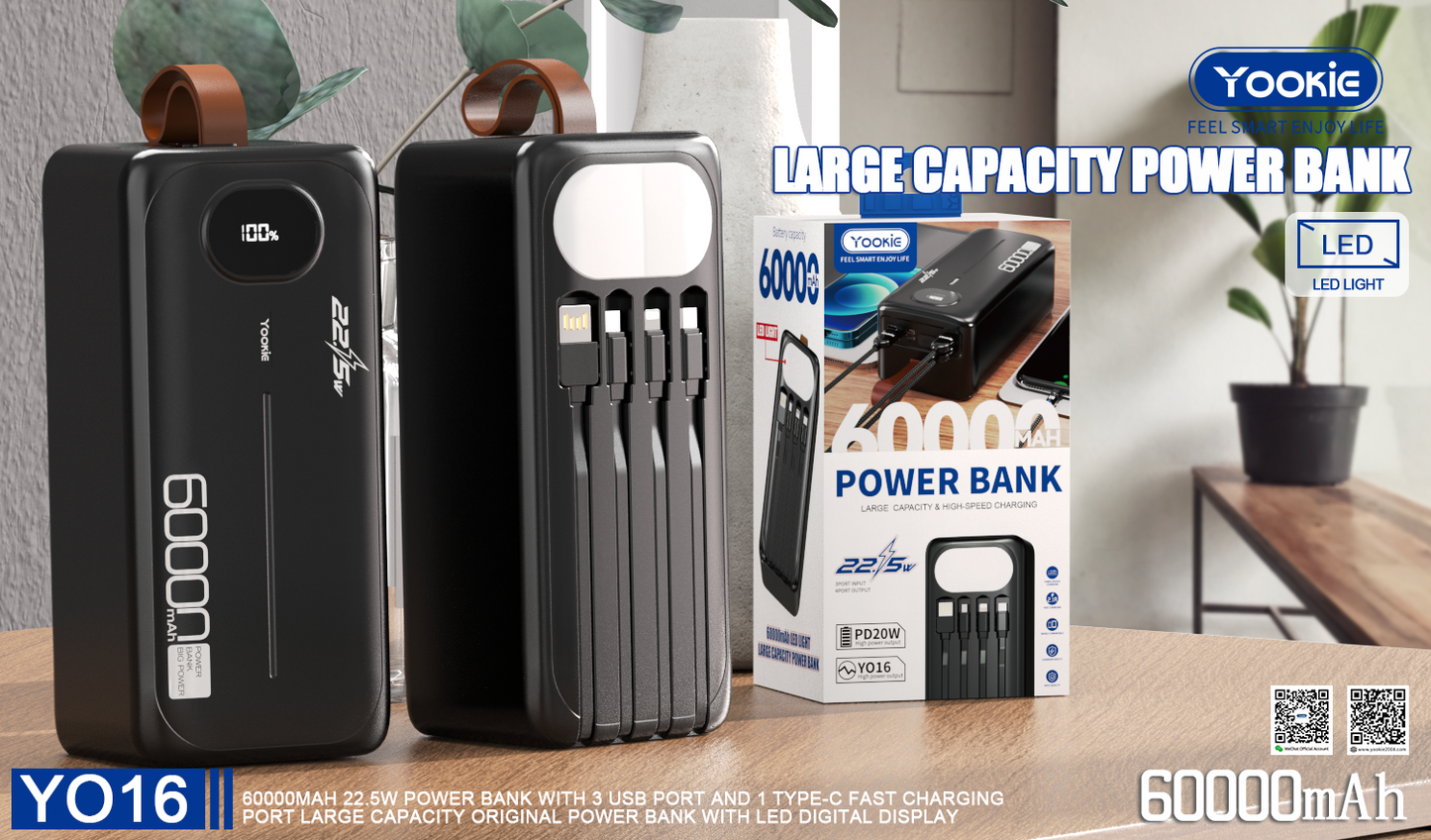 Power Bank Yookie YO16 60000 mAh