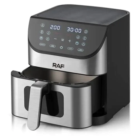 RAF STAINLESS STEEL AIR FRYER OIL FREE WITH VISIBLE WINDOW 8L & 1500W R5337