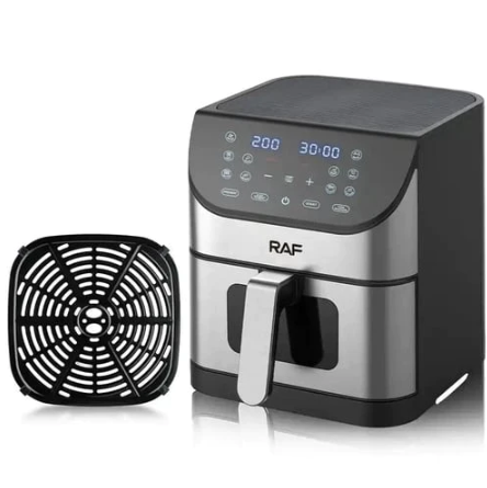 RAF STAINLESS STEEL AIR FRYER OIL FREE WITH VISIBLE WINDOW 8L & 1500W R5337