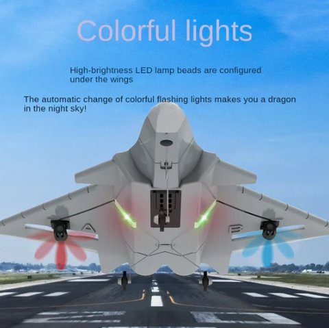 RC Plane J20 Fighter Remote Control Airplane Anti-collision Soft Rubber Head Glider with Culvert Design Aircraft