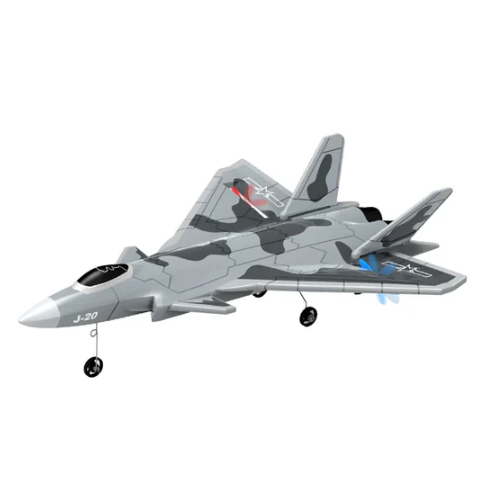 RC Plane J20 Fighter Remote Control Airplane Anti-collision Soft Rubber Head Glider with Culvert Design Aircraft