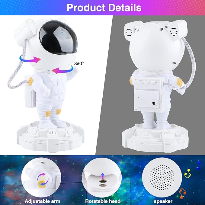Astronaut Light Projector, Bluetooth Music Speaker, Star Projector Galaxy ,Astronaut Nebula Galaxy Projector Night Light.