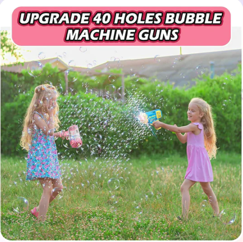 Bubble Gun 40 Holes For Kids With Light