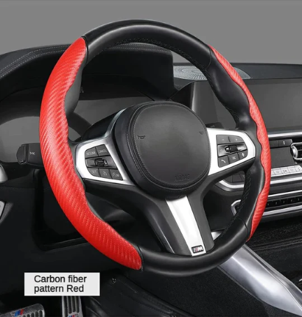 Car carbon fiber steering wheel cover non slip