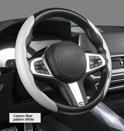 Car carbon fiber steering wheel cover non slip