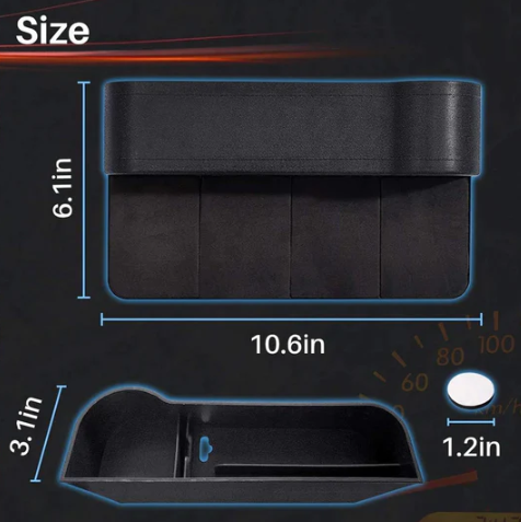 Car Seat Organizer With Cup Holder Left Side