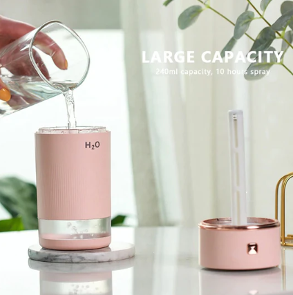 Air Humidifier Aromatherapy Colorful Lights USB Rechargeable 240ml Car Humidifier Portable