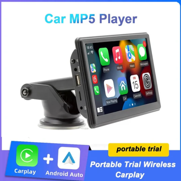 7 Inch Portable Multimedia Cigarette Input Support Car-play And Android