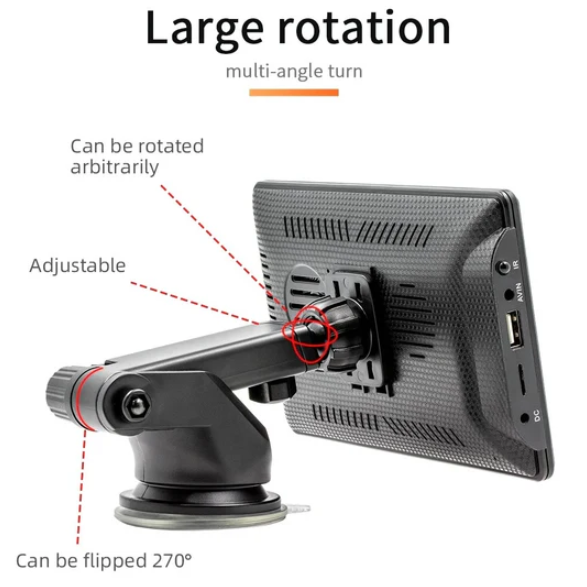 7 Inch Portable Multimedia Cigarette Input Support Car-play And Android