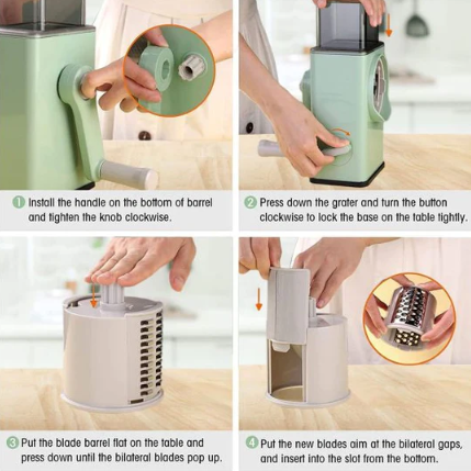 Multifunctional Rotary Vegetable Cutter 3 In 1 Shredder