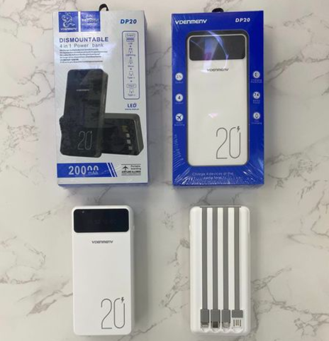 Dismountable Power Bank 4in1 Denmen 20,000mAh DP20