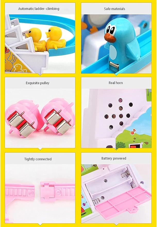 Electric Duck Climbing Stair Toy Kids Roller Coaster Duck Toy Gift