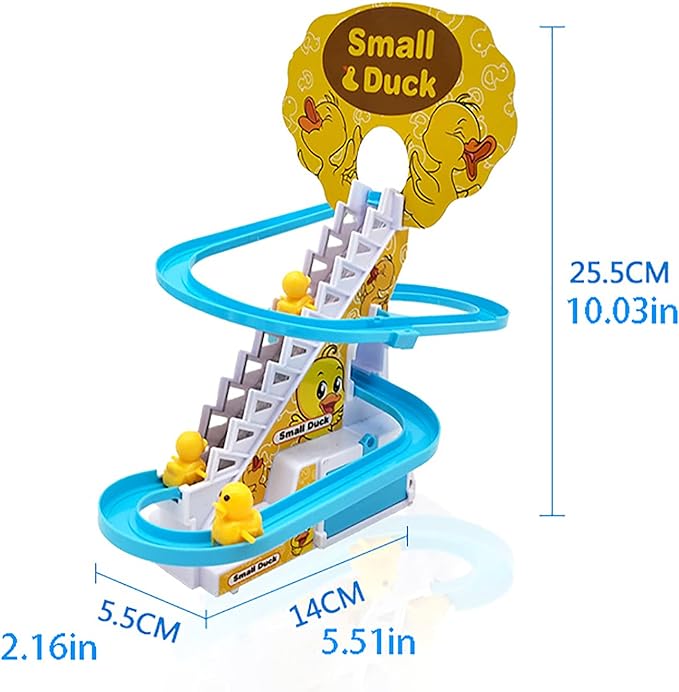 Electric Duck Climbing Stair Toy Kids Roller Coaster Duck Toy Gift