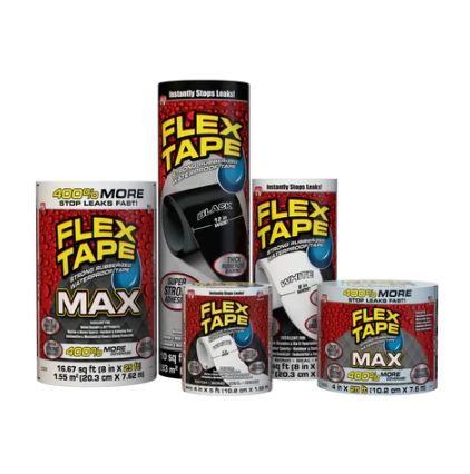 Flex Tape, 12 in x 10 ft, Black, Original Thick Flexible Rubberized Waterproof Tape - Seal and Patch Leaks, Works Underwater, Indoor Outdoor Projects