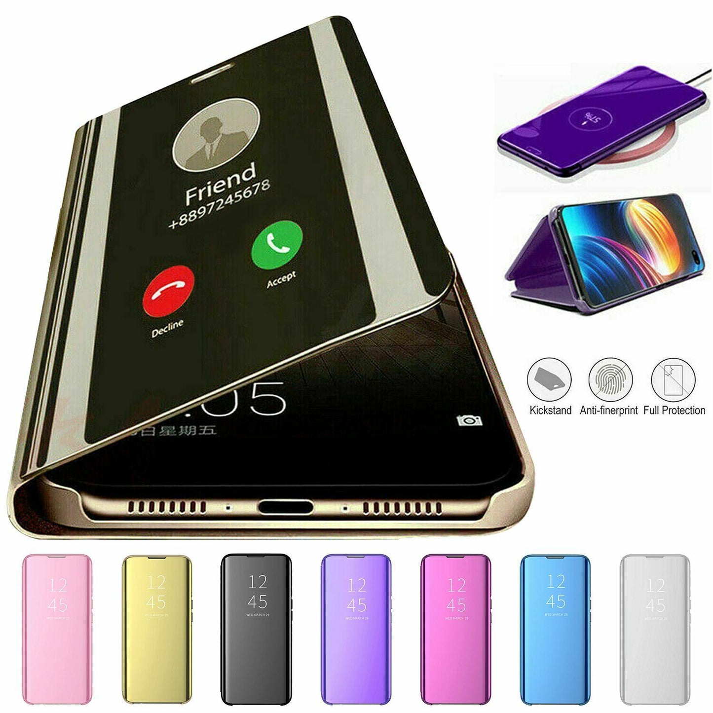 Flip Cover Clear View for Samsung Mobile Phones