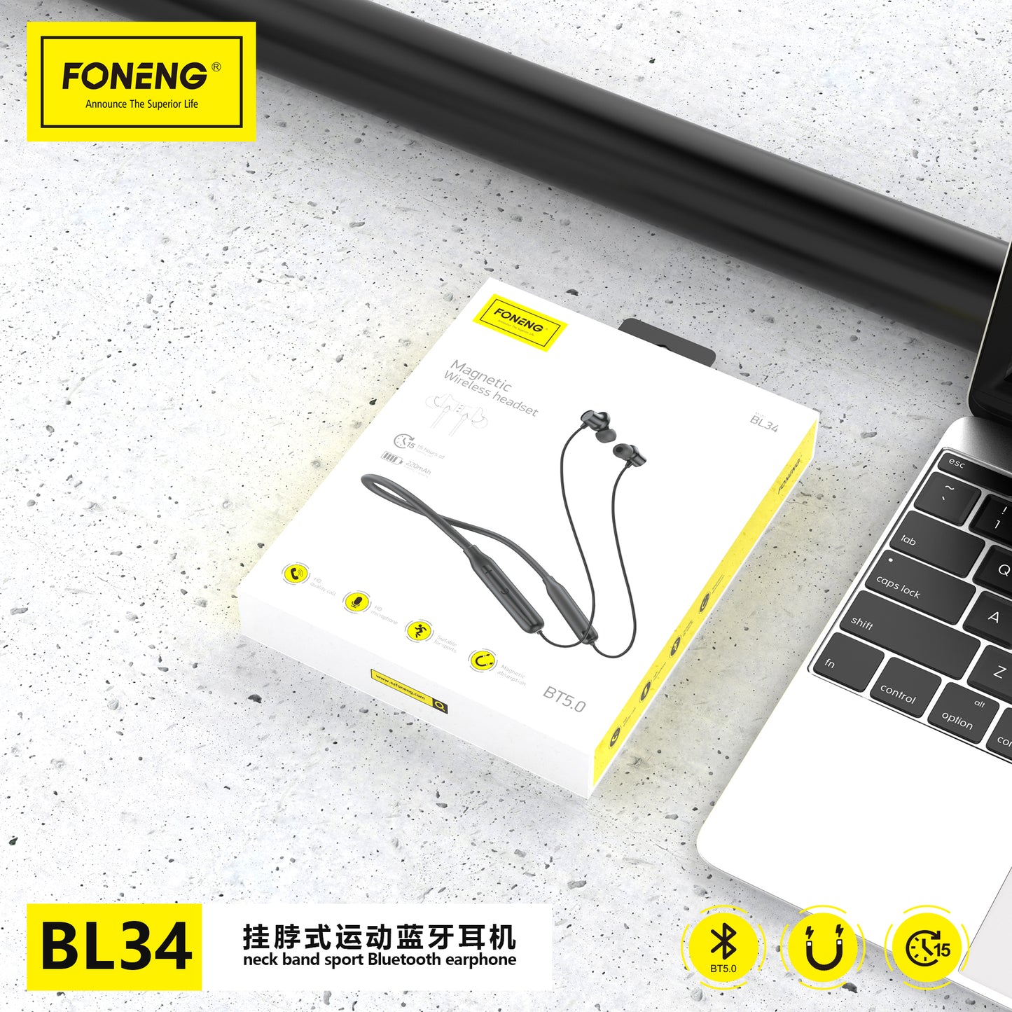 Foneng Magnetic Wireless Headset BL34