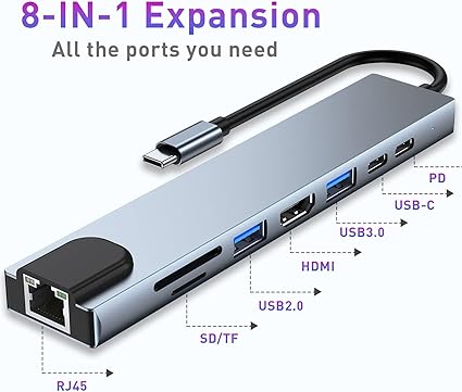Type-C To HDTV 8 in 1