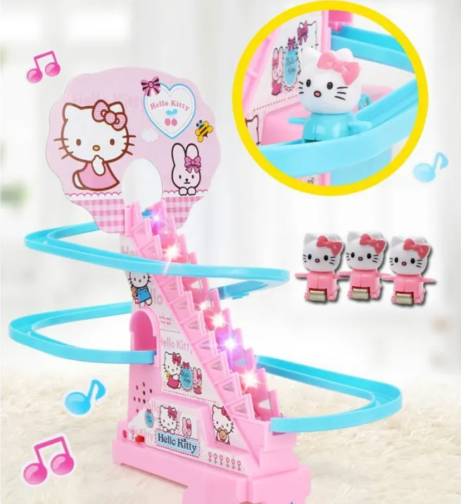 Hello Kitty Race Climbing Stairs Electronic Automatic Flashing Musical Toys for Children