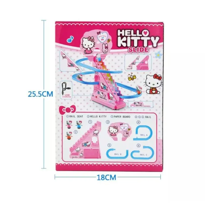 Hello Kitty Race Climbing Stairs Electronic Automatic Flashing Musical Toys for Children