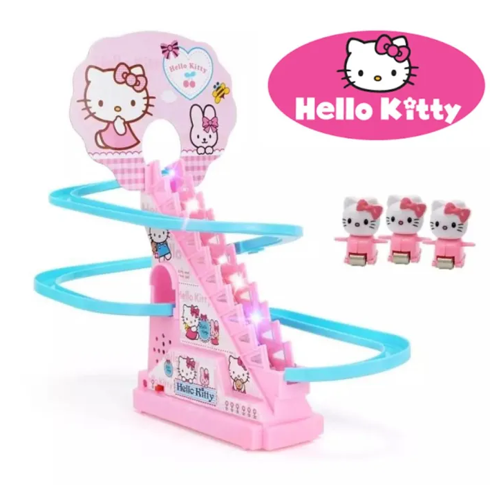 Hello Kitty Race Climbing Stairs Electronic Automatic Flashing Musical Toys for Children