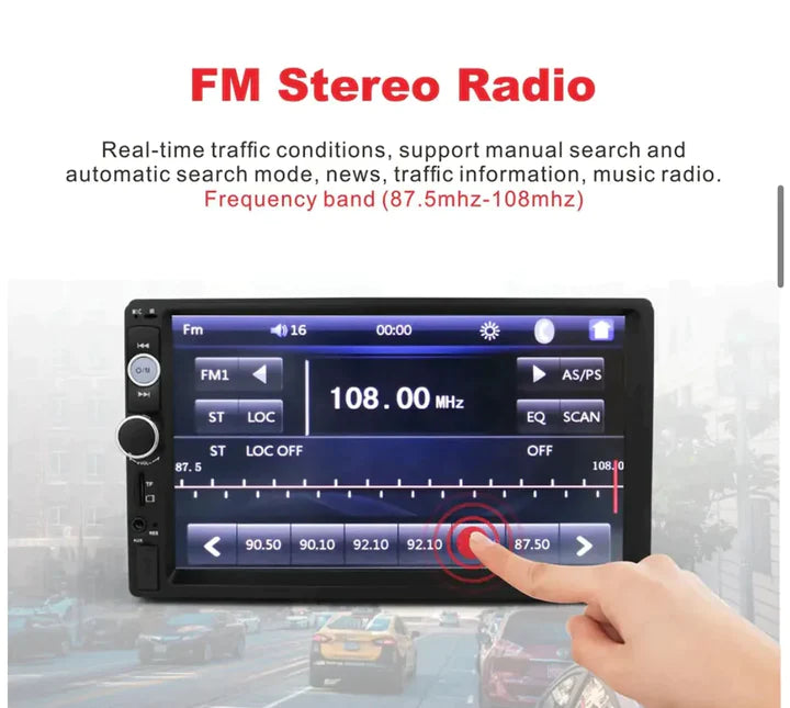 7 INCH DOUBLE HD CAR RADIO STEREO PLAYER WITH DIGITAL TOUCHSCREEN 7018B