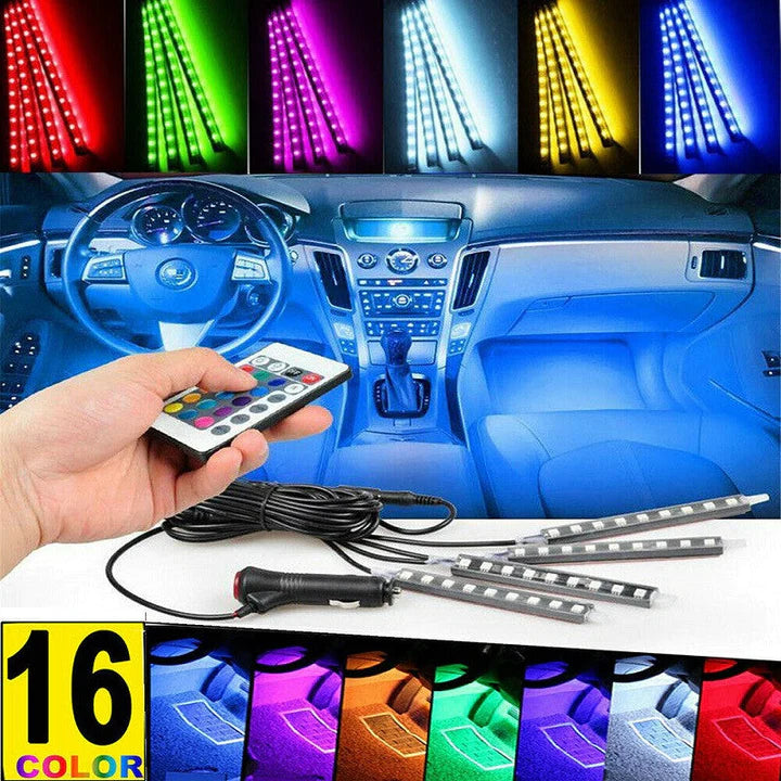 Car LED Interior Atmosphere Lights Optic Fiber APP Music Control RGB Ambient Light Auto Decorative