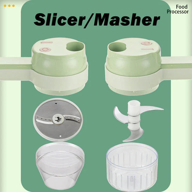 4 in 1 Handheld Electric Vegetable Cutter Food Chopper
