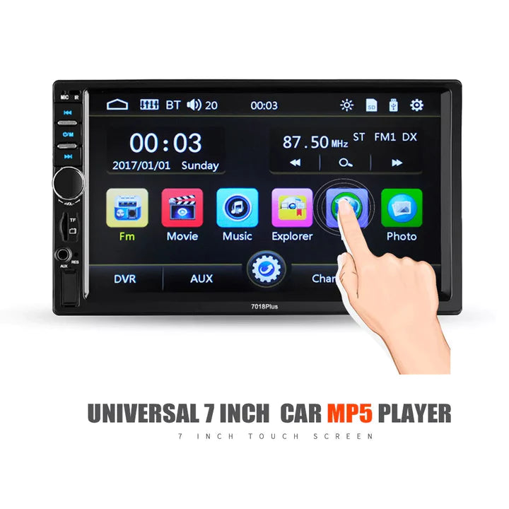 7 INCH DOUBLE HD CAR RADIO STEREO PLAYER WITH DIGITAL TOUCHSCREEN 7018B