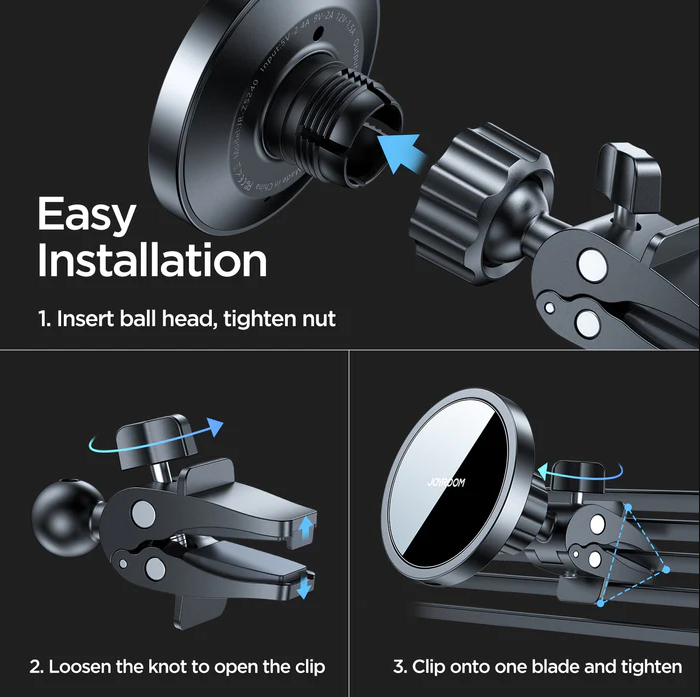 Magnetic Wireless Car Charge + Holder (Dashboard/ Air Vent)