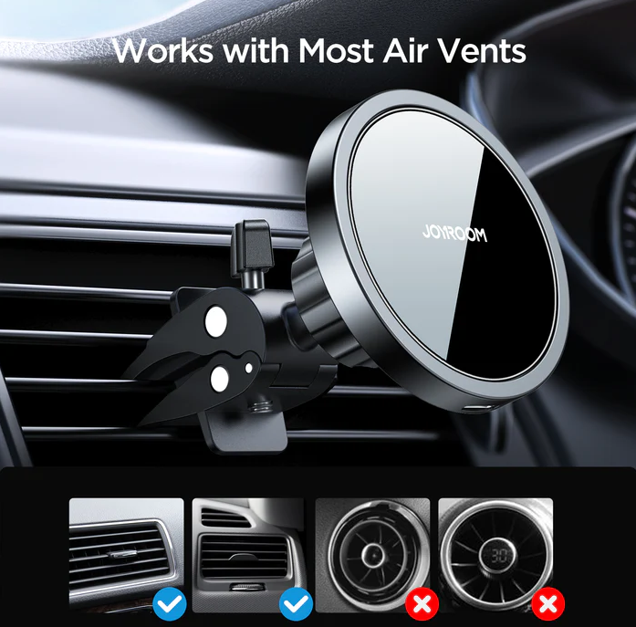 Magnetic Wireless Car Charge + Holder (Dashboard/ Air Vent)