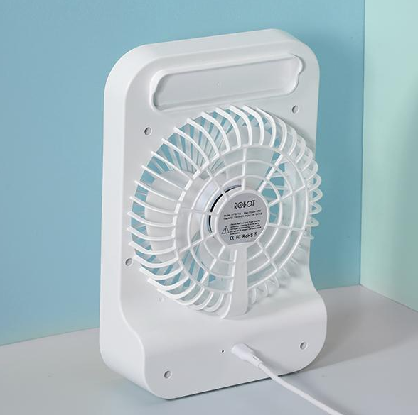 JTC, 5" Rechargeable Mini Fan, Led Lights, AC/DC Operated, UP to 6 Hours on Battery