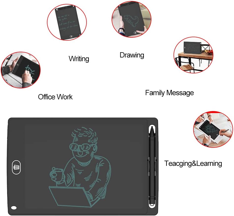 LCD Writing Tablet, 8.5 Inch/10 Inch/12 Inch Electronic Writing Board with Memory Lock Button, Environment Friendly Drawing Pad
