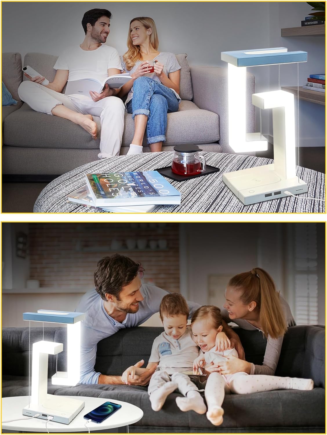 Tensegrity Wireless Charging Stand, LED Desk Lamp
